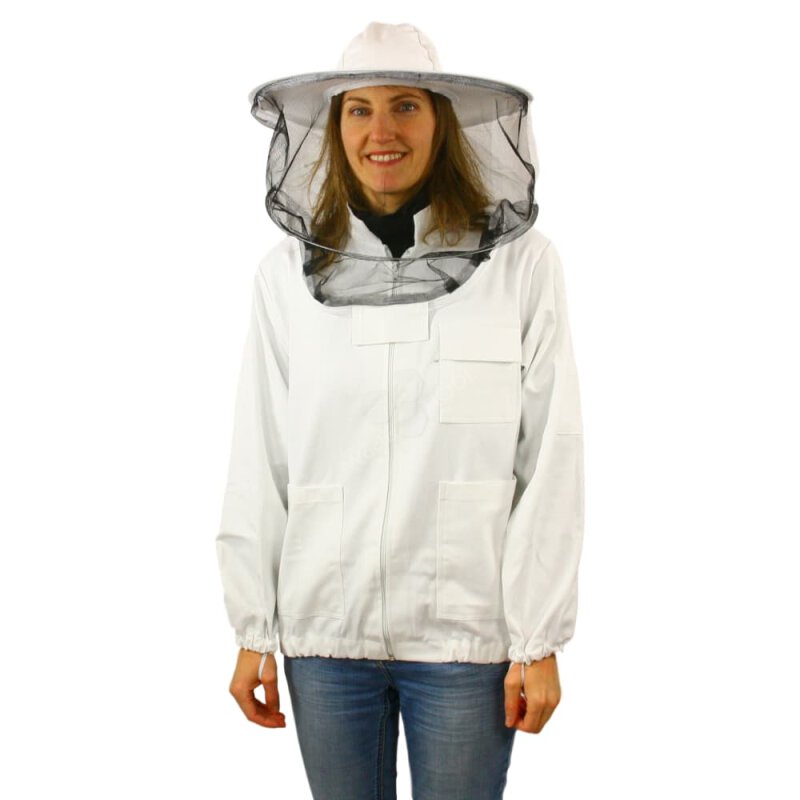 Professionelle Bienenschutz Imkerjacke Imkerhut mit abnehmbarem Schleier Weiß 