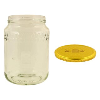 Palette 1000g ÖIB Honigglas inkl. Deckel Bienenkorb