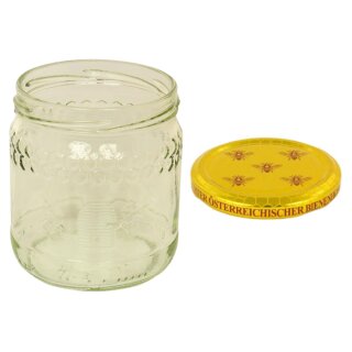 500g ÖIB Honigglas inkl. Deckel 5 Bienen