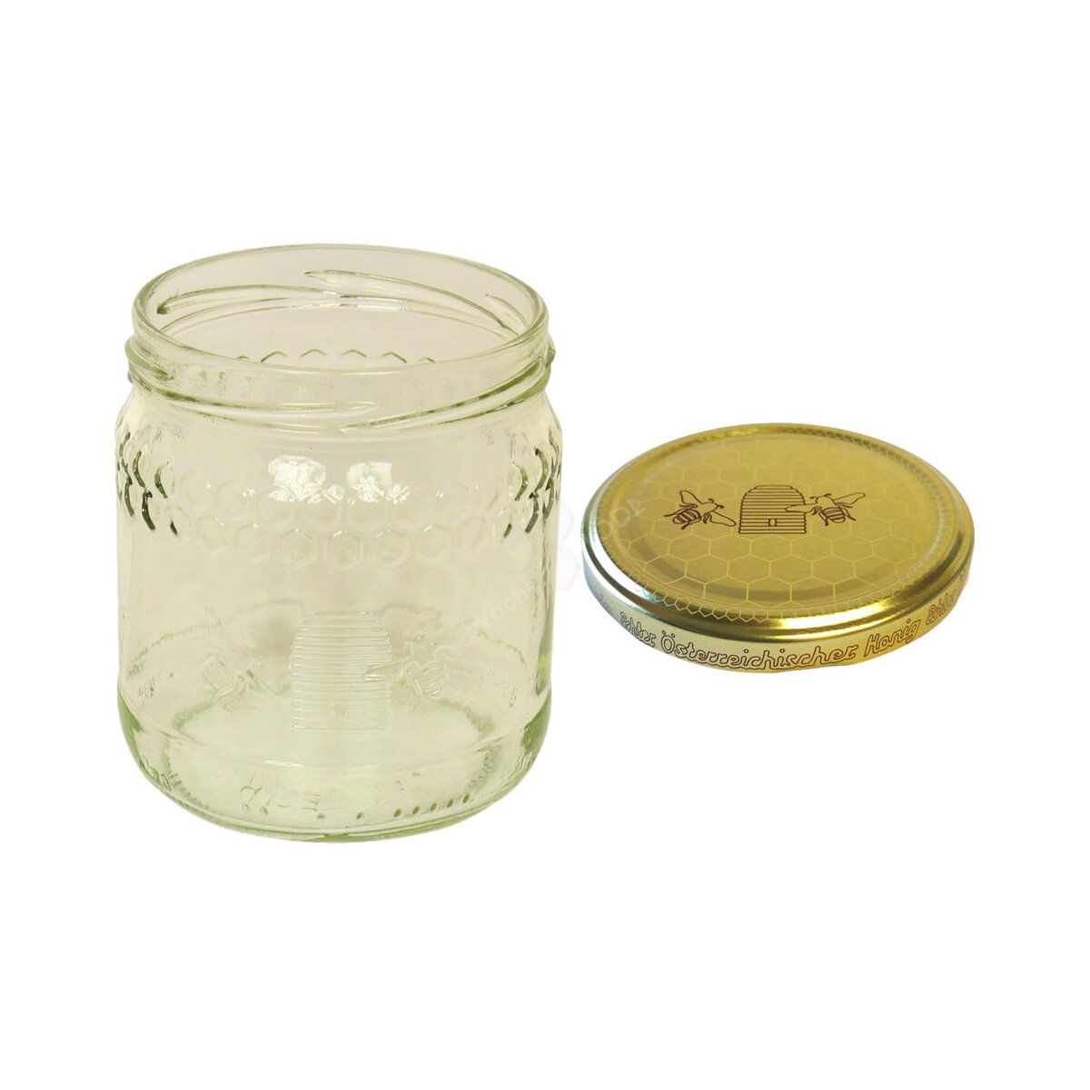 500g ÖIB Honigglas inkl. Deckel Bienenkorb | Honiggläser & Zubehör | Wachs HÖDL