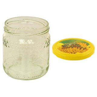 500g ÖIB Honigglas inkl. Deckel gelber Rand