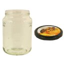 1000g ÖIB Honigglas inkl. Deckel schwarzer Rand