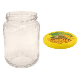 1000g/770ml Euro Glas inkl Deckel gelber Rand