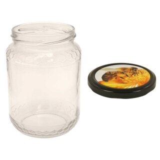 1000g/770ml Euro Glas inkl Deckel schwarzer Rand