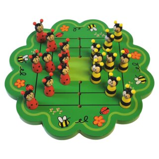 Spiel Mühle mit Bienen und Marienkäfer