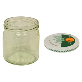 Palette 500g Wabendekor Glas verp. zu 12 Stk inkl. Deckel Steirisch