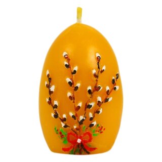 Osterei mit Palmzweig Kerze bemalt